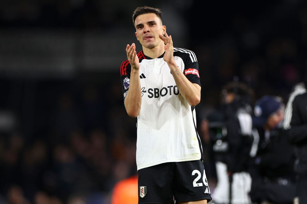 Joao Palhinha applauds the Fulham fans Joao Palhinha applauds the Fulham fans