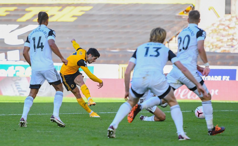 Pedro Neto arrows into the bottom corner as Wolves take the lead.