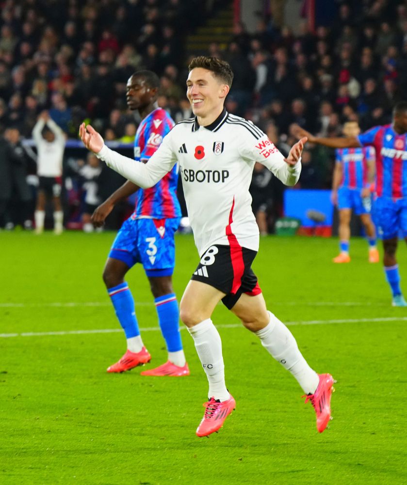 Harry Wilson celebrates scoring against Crystal Palace