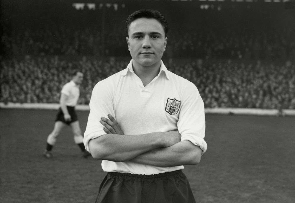 A young George poses ahead of a clash with Liverpool at Anfield in January 1958