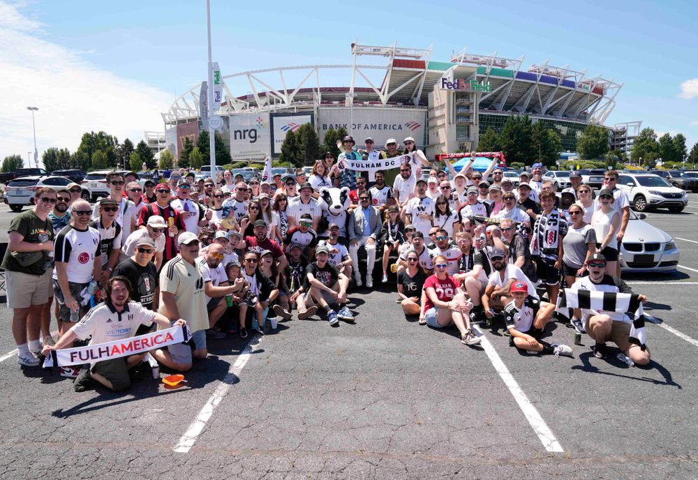 Mr Khan with Fulham fans at the tailgate event at FedExField