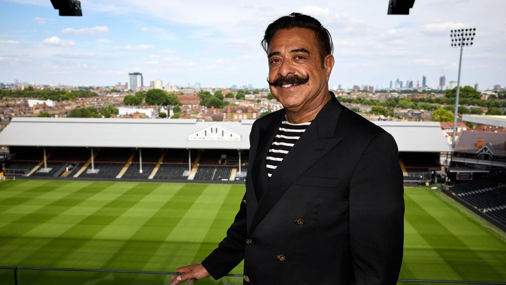 Shahid Khan looks out over Craven Cottage from the Riverside Stand Shahid Khan looks out over Craven Cottage from the Riverside Stand