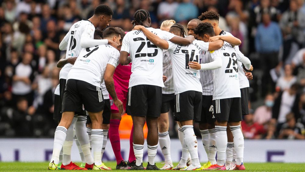 Fulham huddle pre-match Fulham huddle pre-match