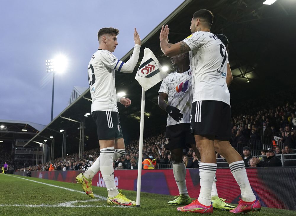 Tom Cairney congratulates Aleksandar Mitrović after he opened the scoring against Barnsley Tom Cairney congratulates Aleksandar Mitrović after he opened the scoring against Barnsley