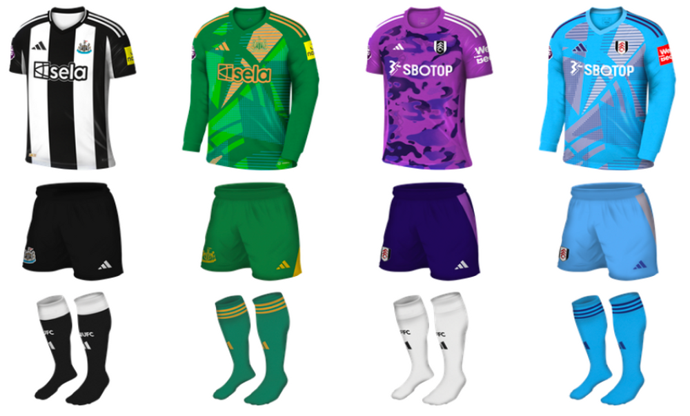 Newcastle v Fulham kits Newcastle v Fulham kits