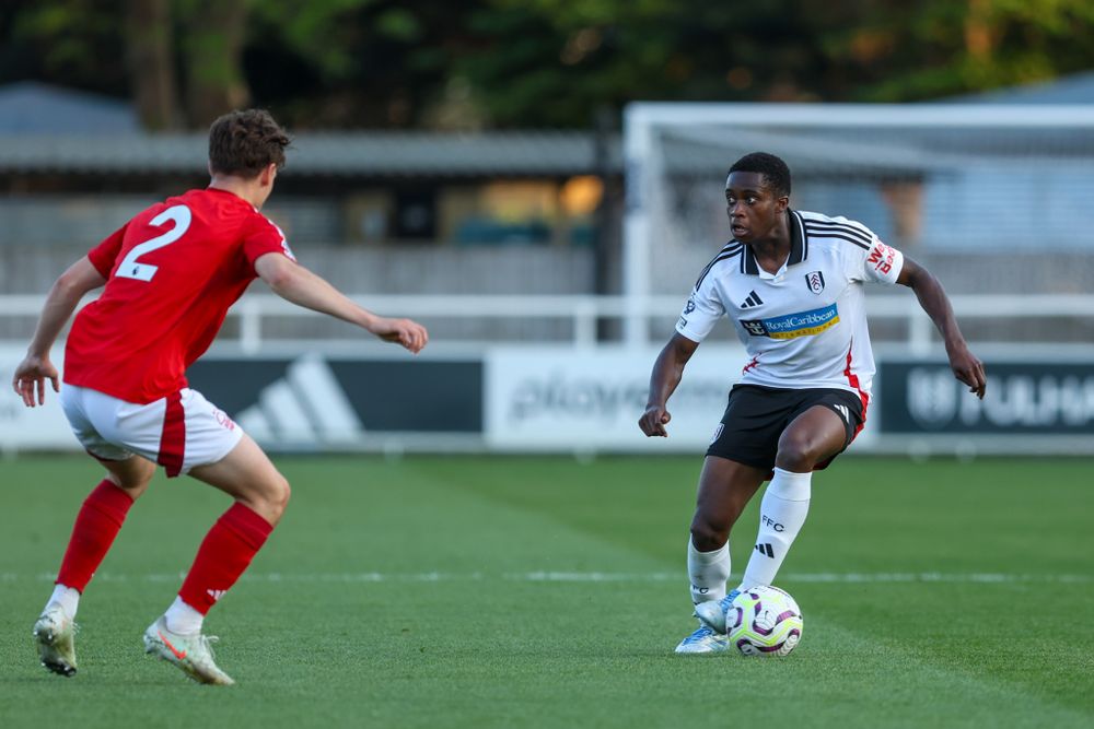 Jon Esenga on the ball for Fulham Under-21s against Nottingham Forest Under-21s Jon Esenga on the ball for Fulham Under-21s against Nottingham Forest Under-21s