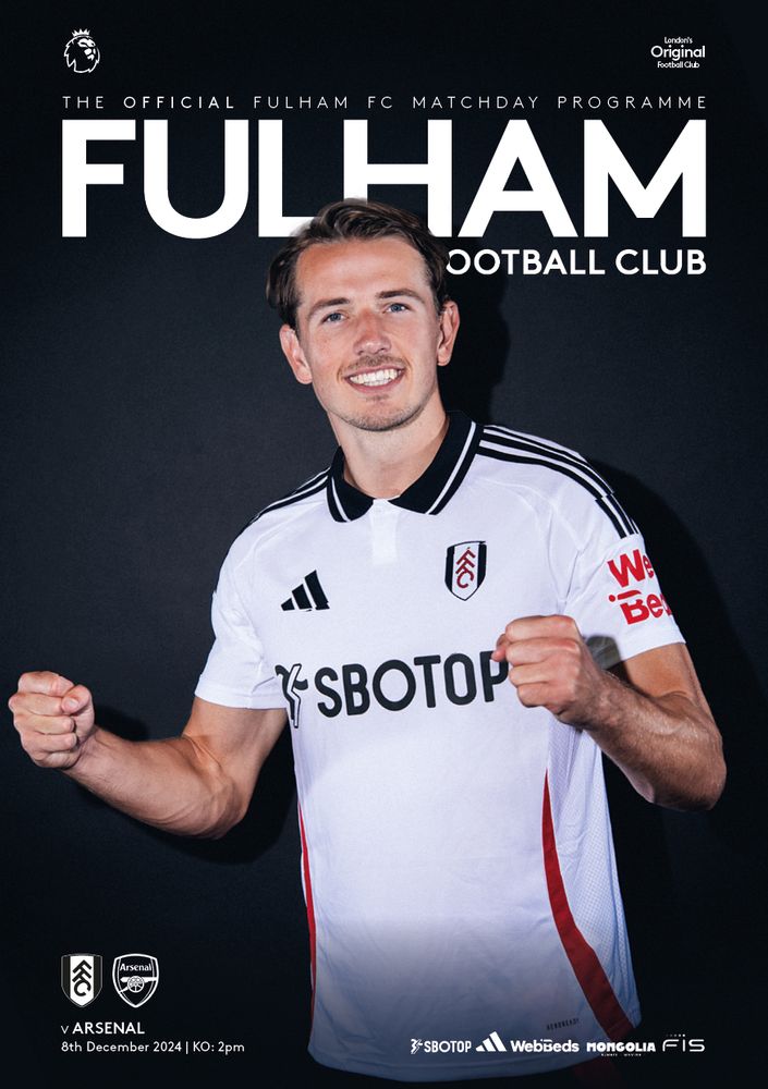 Sander Berge on the cover of the Arsenal programme