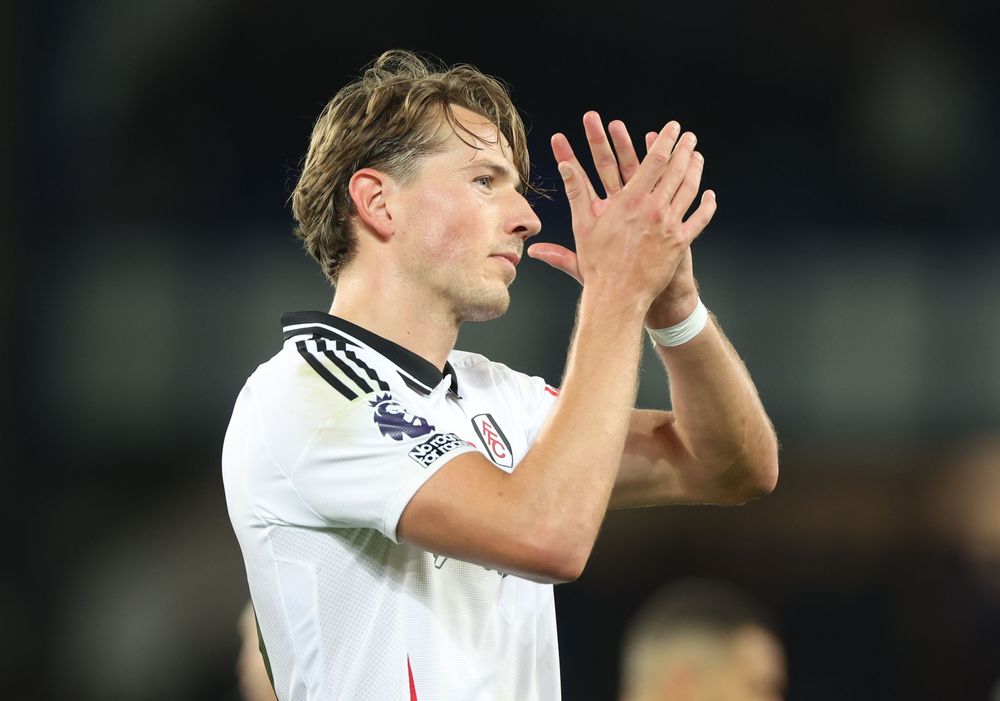 Sander Berge applauds the Fulham fans Sander Berge applauds the Fulham fans
