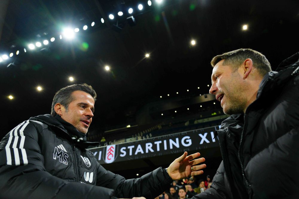 Marco Silva greets Rotherham manager Leam Richardson ahead of kick-off Marco Silva greets Rotherham manager Leam Richardson ahead of kick-off