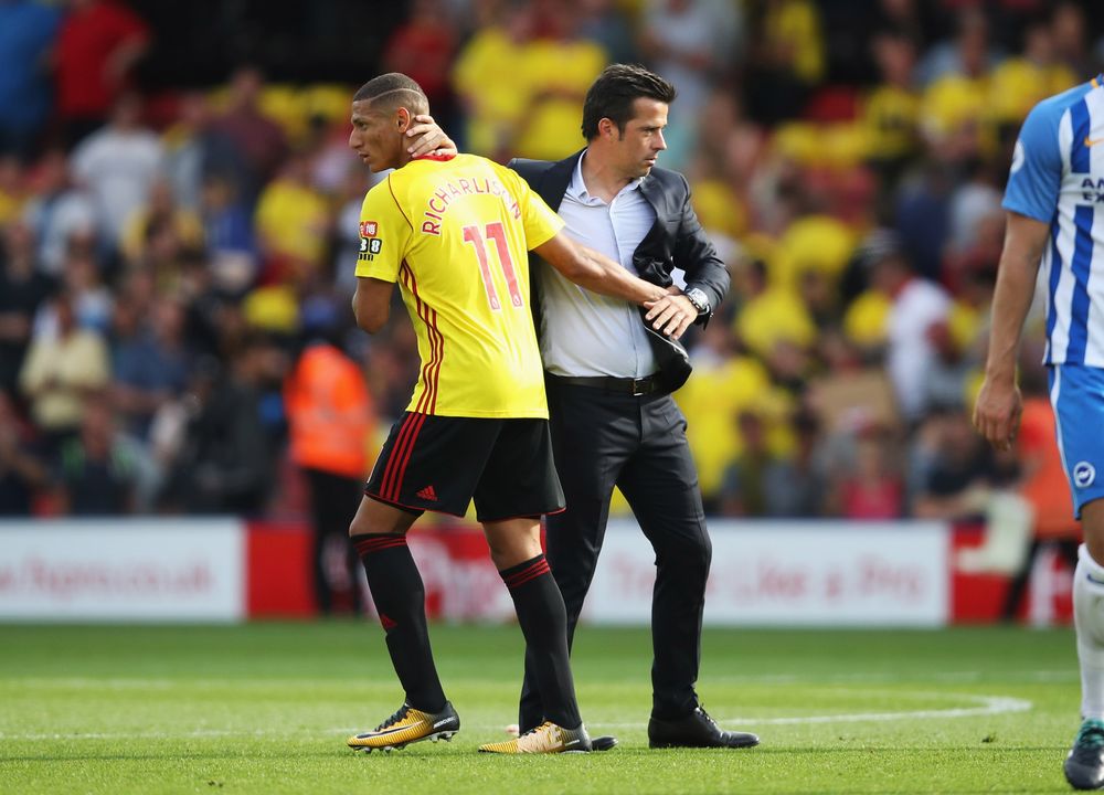 Marco Silva with Richarlison at Watford Marco Silva with Richarlison at Watford