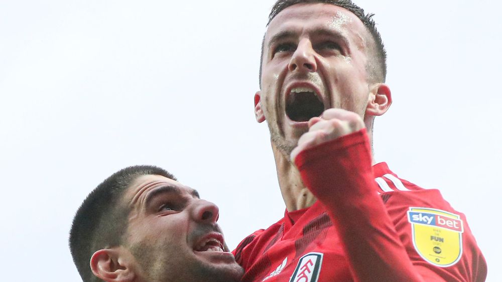 Joe Bryan celebrates alongside Mitrovic