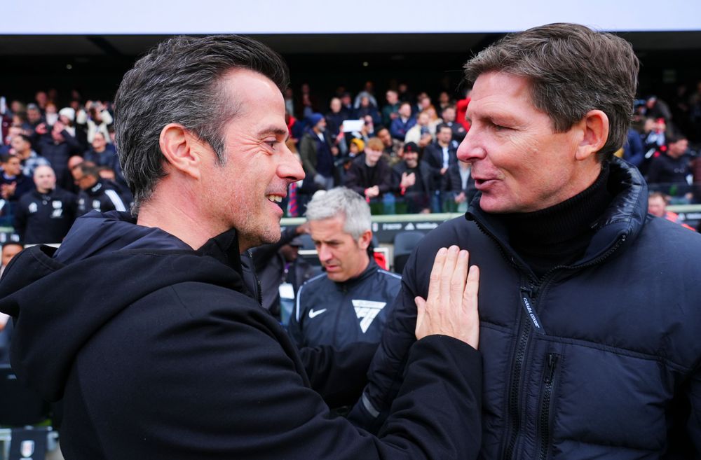 Marco Silva greets Oliver Glasner Marco Silva greets Oliver Glasner