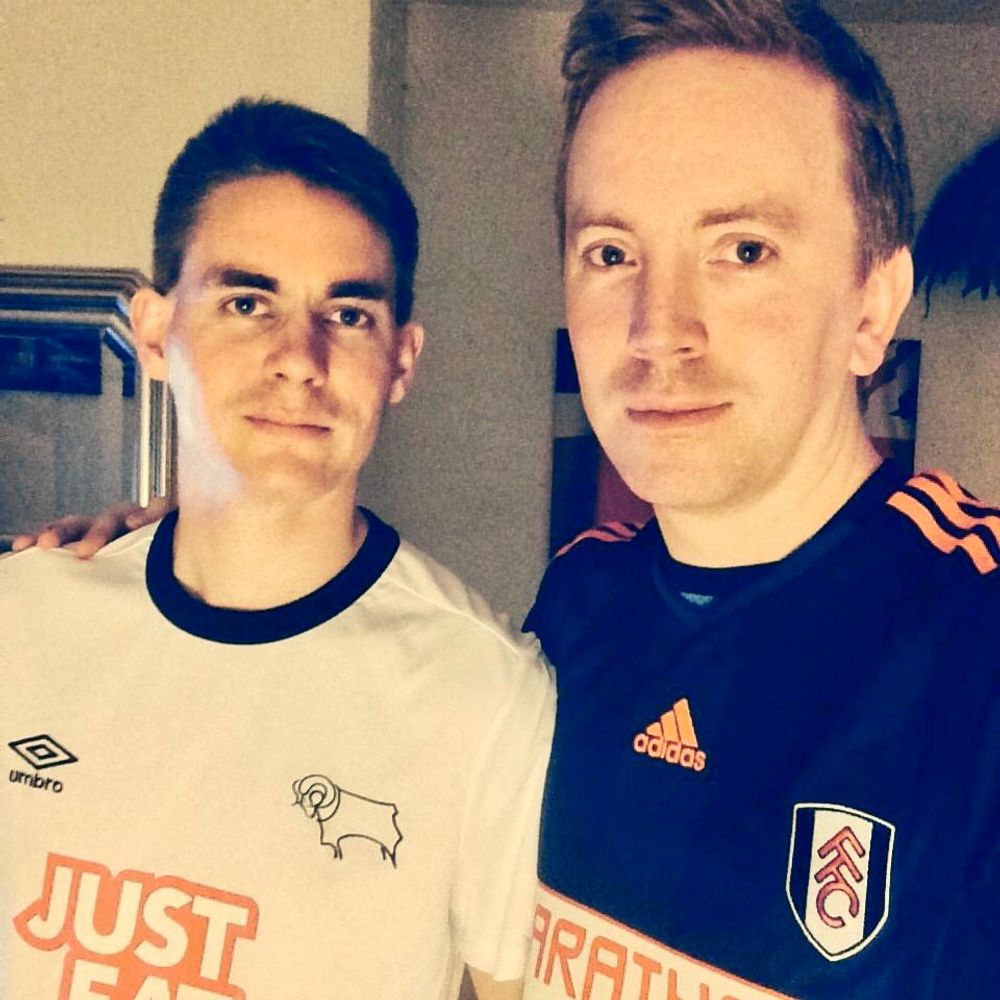 Derby fan Chris and Fulham fan Barnaby