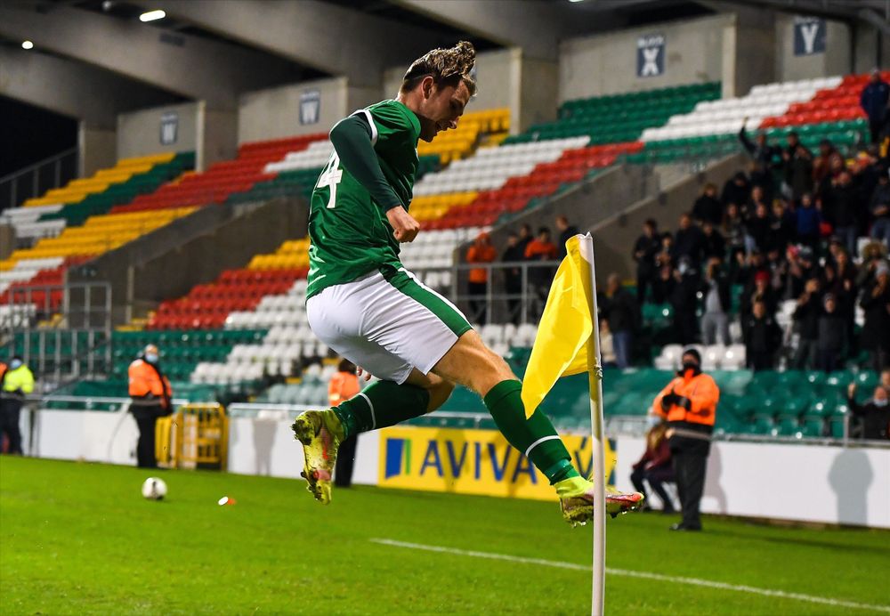 Ollie O'Neill boots the corner flag after scoring the winner Ollie O'Neill boots the corner flag after scoring the winner