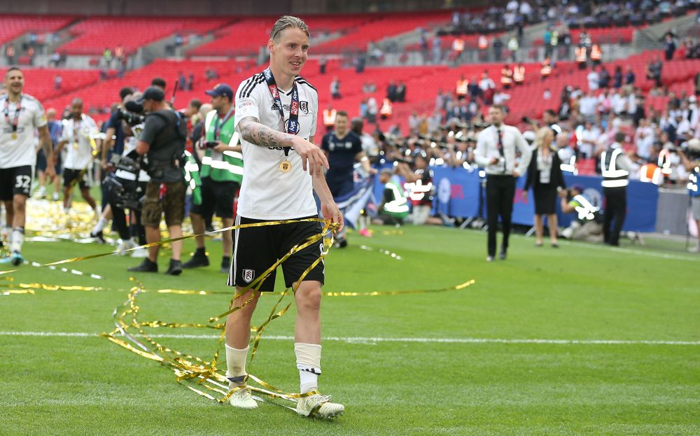 Stefan Johansen celebrates at full-time Stefan Johansen celebrates at full-time