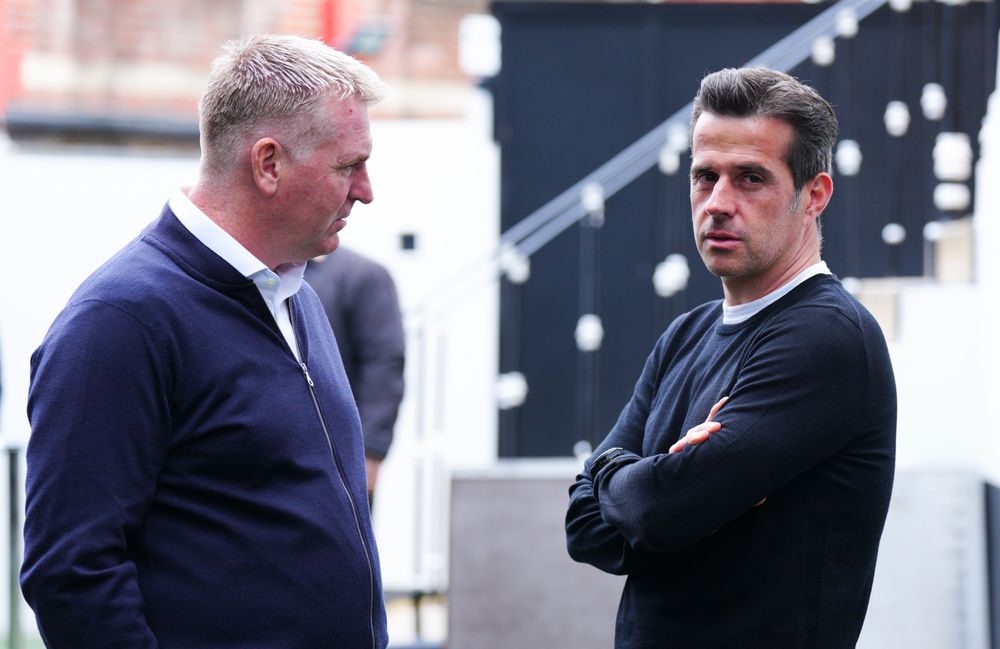 Marco Silva and Dean Smith chat pre-match