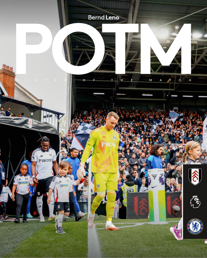 A graphic for Bernd Leno's Player of the Match performance against Chelsea A graphic for Bernd Leno's Player of the Match performance against Chelsea