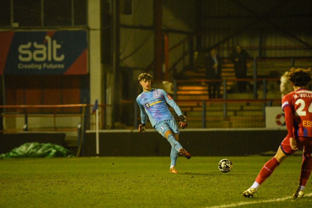Alex Borto on the ball against Aldershot Town