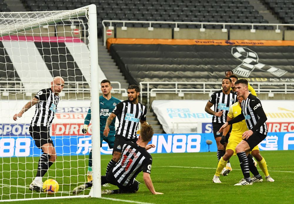 The ball deflects in for a deserved opening goal late in the first half The ball deflects in for a deserved opening goal late in the first half