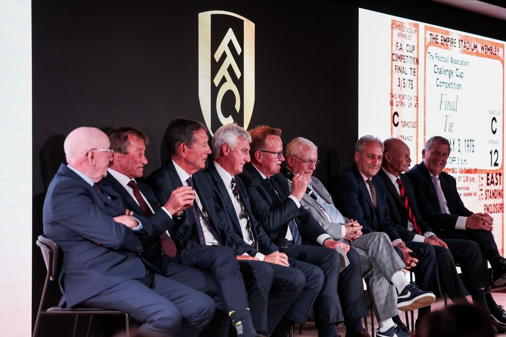 Members of the 1975 squad on stage at the anniversary dinner Members of the 1975 squad on stage at the anniversary dinner