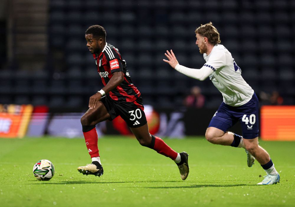 Ryan Sessegnon drives the ball up the pitch Ryan Sessegnon drives the ball up the pitch