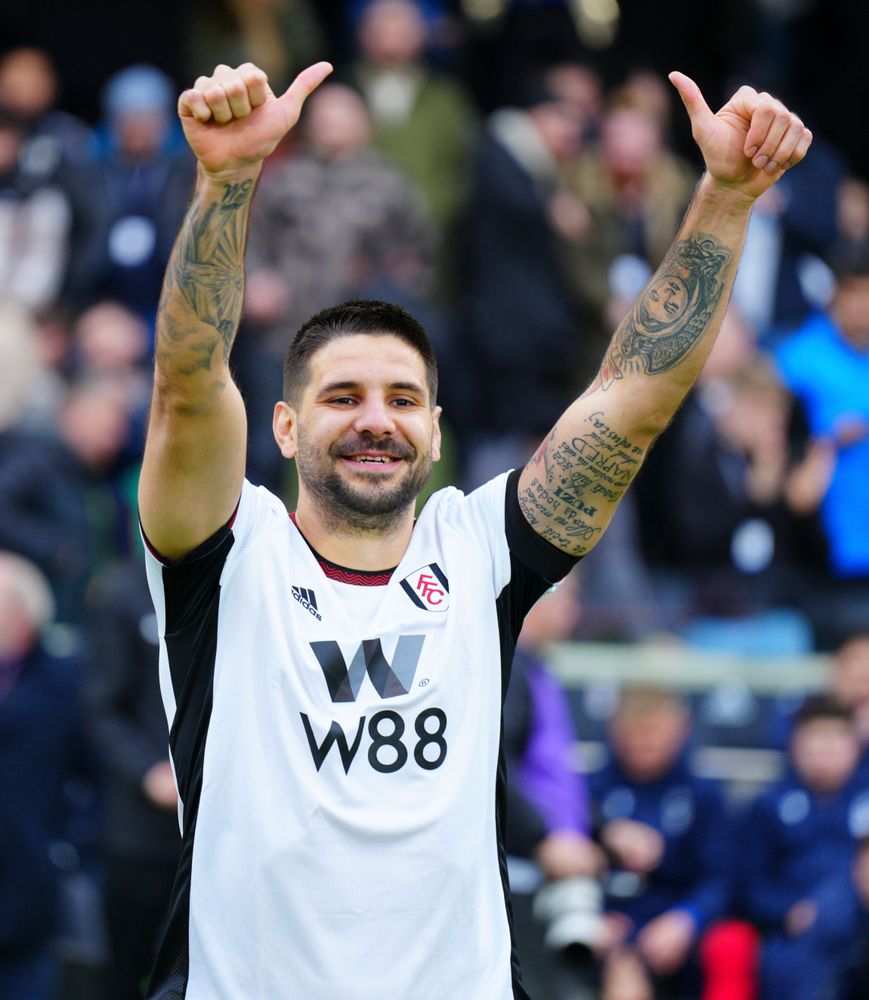 Aleksandar Mitrović celebrates victory over Nottingham Forest