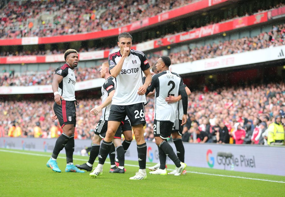 Joao Palhinha celebrates scoring against Arsenal Joao Palhinha celebrates scoring against Arsenal