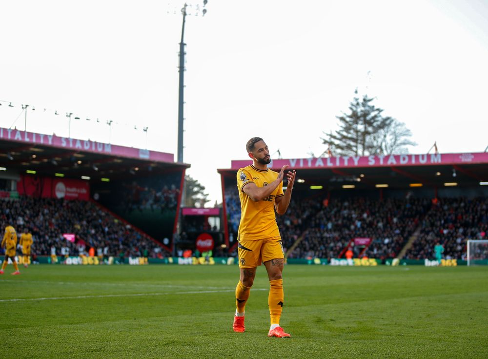 Matheus Cunha applauds the Wolves fans at Bournemouth Matheus Cunha applauds the Wolves fans at Bournemouth