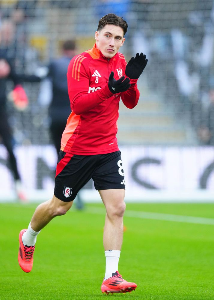 Harry Wilson warms up ahead of Fulham's game against AFC Bournemouth