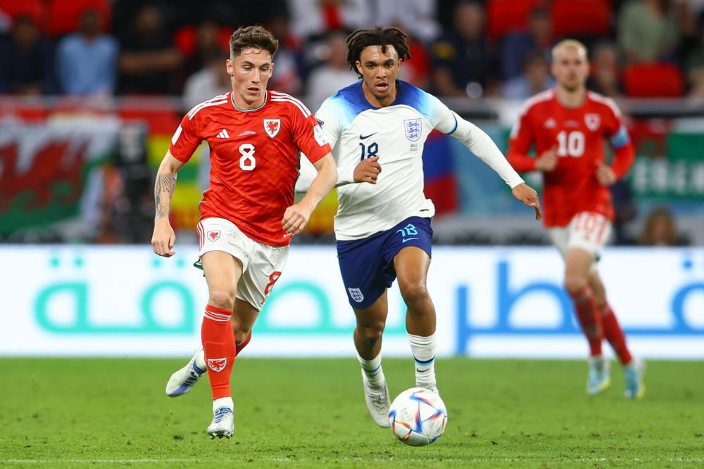 Harry Wilson in action for Wales against England