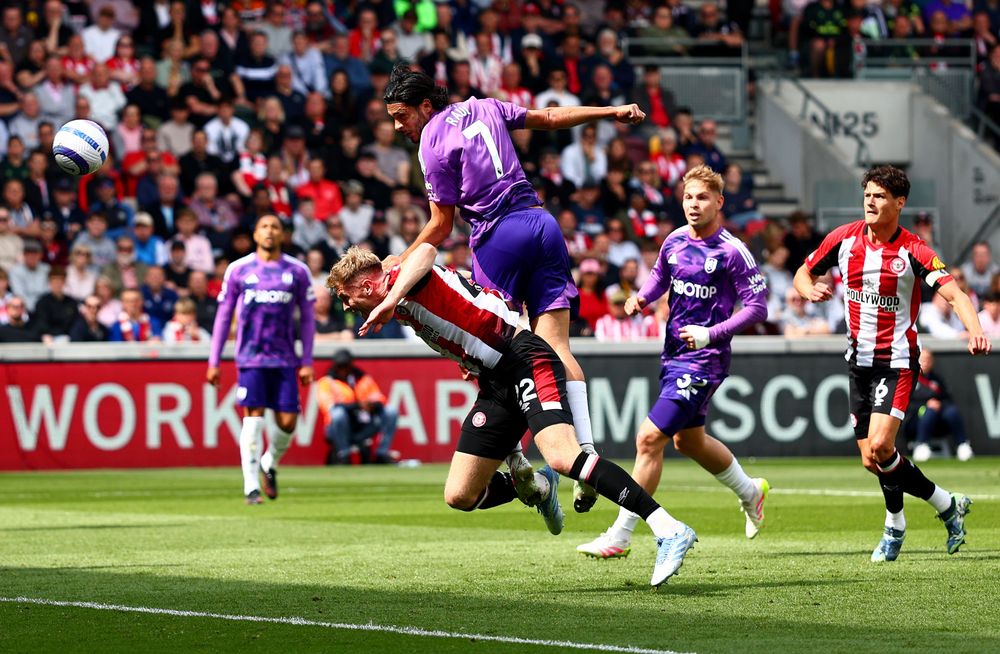Raul Jimenez heads in the opener against Brentford