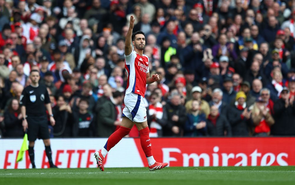 Mikel Merino celebrates scoring against Chelsea
