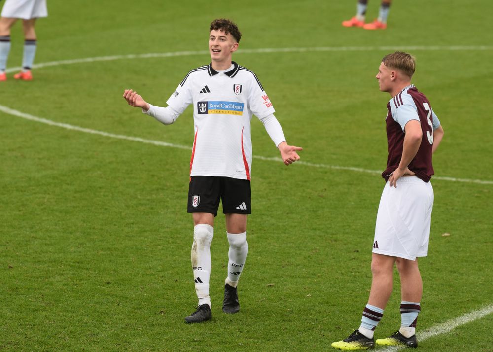 Fulham Under-18s striker Tom Wingate in action against Aston Villa Fulham Under-18s striker Tom Wingate in action against Aston Villa