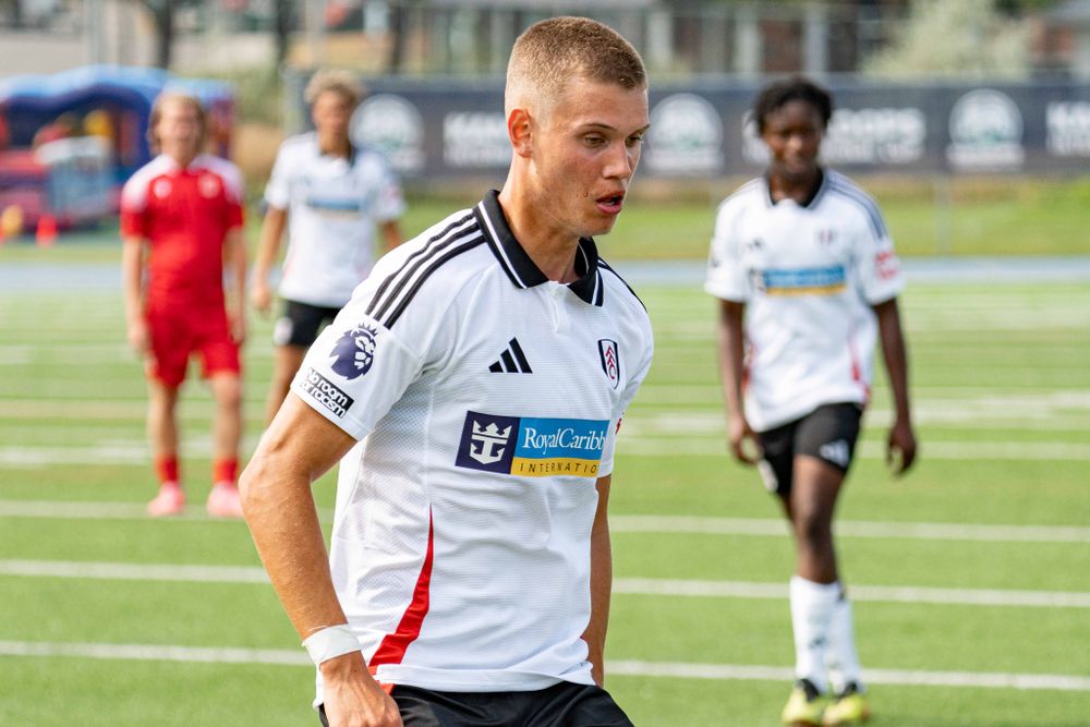 Kristian Šekularac is pictured in match action for Fulham Under-21s