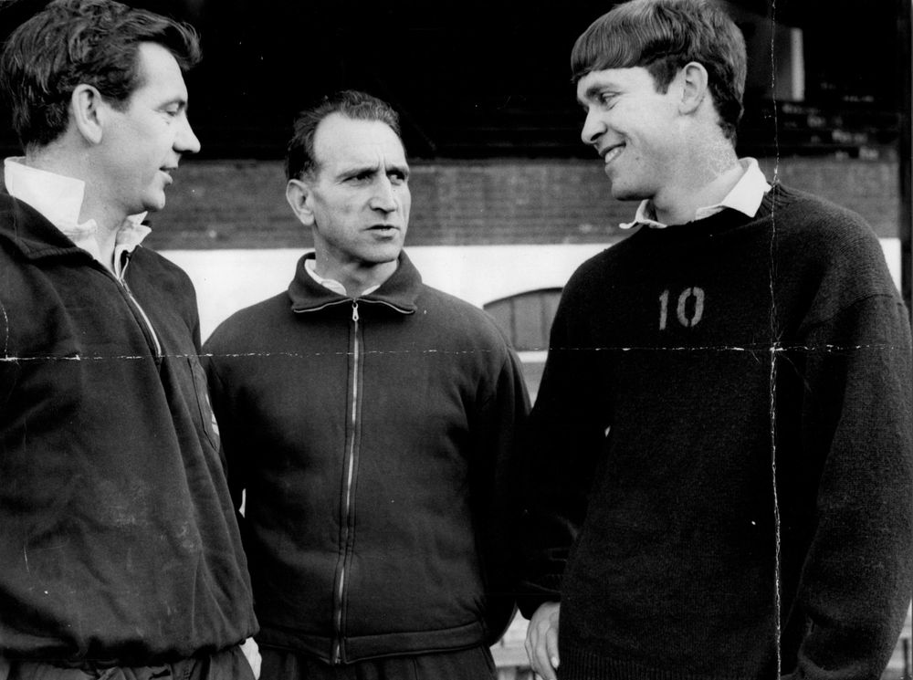 John Dempsey (right) with Johnny Haynes and caretaker manager Arthur Stevens John Dempsey (right) with Johnny Haynes and caretaker manager Arthur Stevens