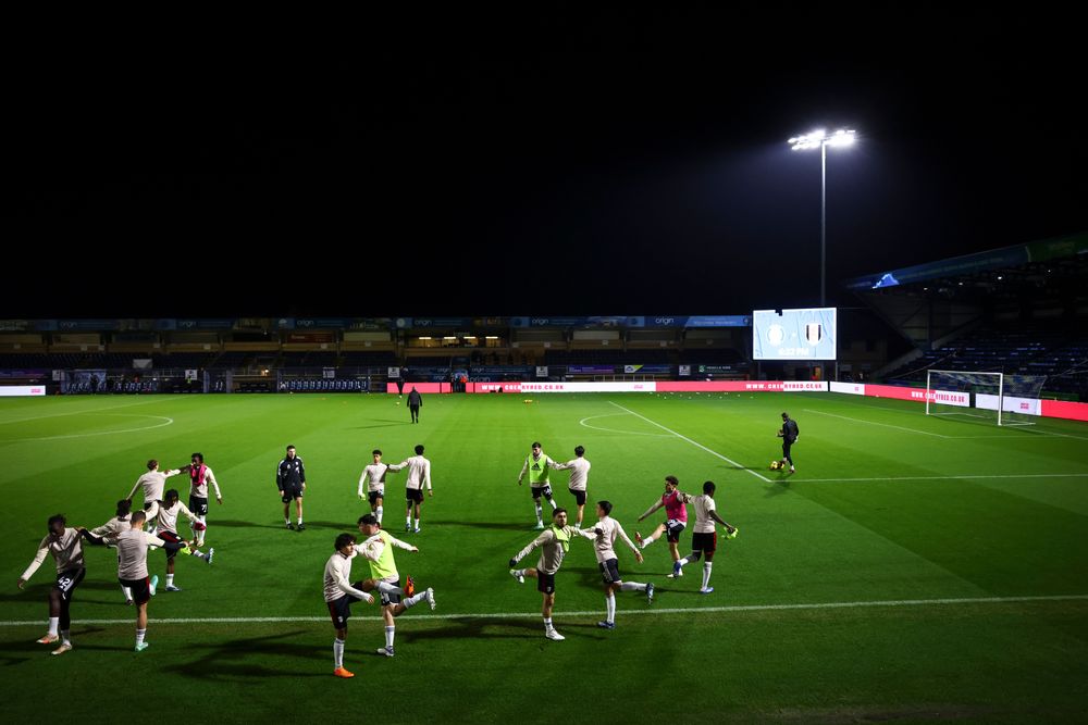 The lads get warmed up The lads get warmed up