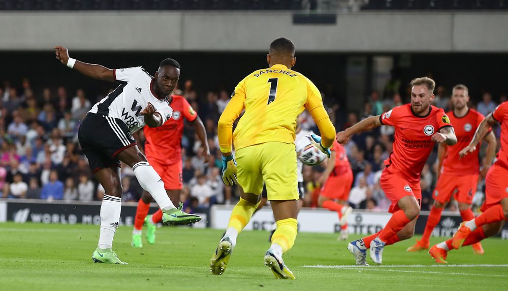 Neeskens Kebano sends a difficult chance over the bar Neeskens Kebano sends a difficult chance over the bar