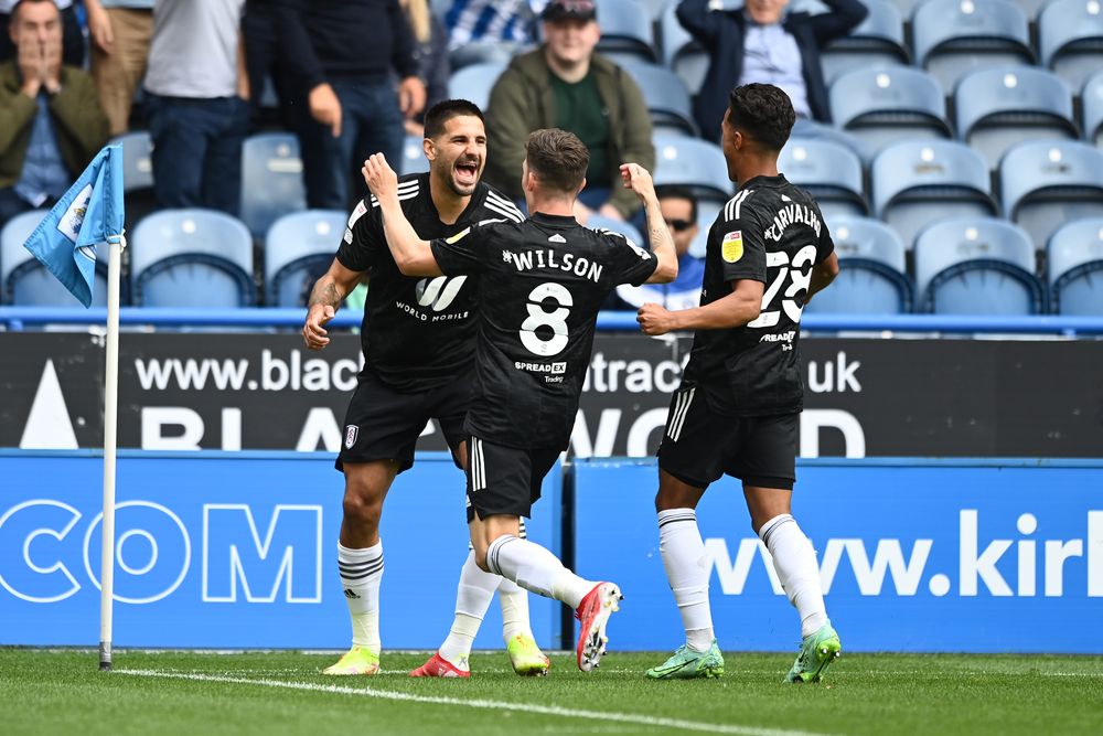 Aleksandar Mitrović celebrates his opening goal of the 21/22 campaign. Aleksandar Mitrović celebrates his opening goal of the 21/22 campaign.