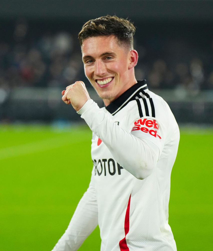 Harry Wilson celebrates at full-time Harry Wilson celebrates at full-time