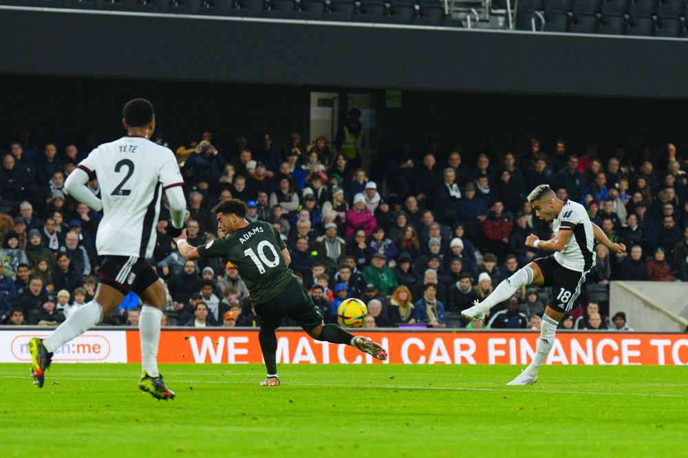 Andreas Pereira slams his shot towards goal Andreas Pereira slams his shot towards goal