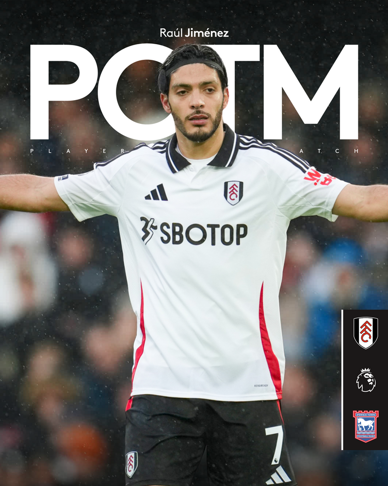 Raúl Jiménez won Fulham's Man of Match against Ipswich Town Raúl Jiménez won Fulham's Man of Match against Ipswich Town