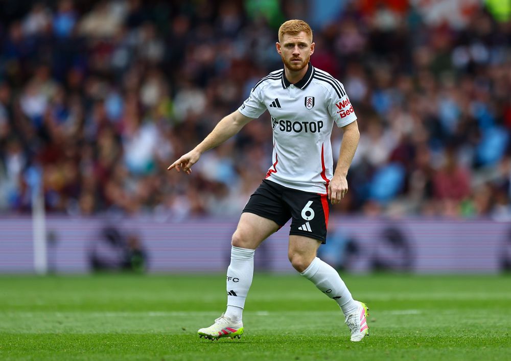 Harrison Reed in action for Fulham against Aston Villa Harrison Reed in action for Fulham against Aston Villa