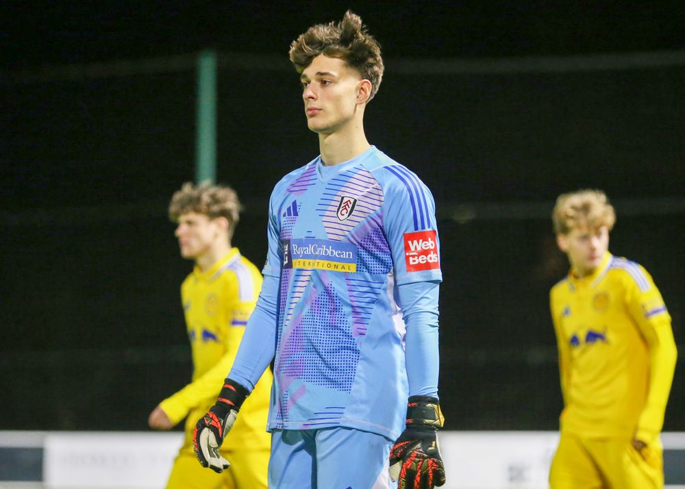 Fulham Under-21s goalkeeper Alex Borto walks out onto the pitch ahead of Fulham Under-21s vs Leeds United Under-21s Fulham Under-21s goalkeeper Alex Borto walks out onto the pitch ahead of Fulham Under-21s vs Leeds United Under-21s