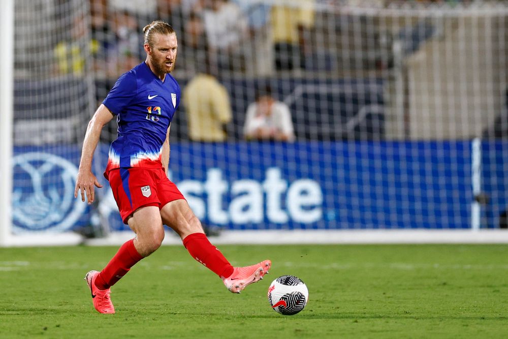 Tim Ream in action for the United States against Brazil Tim Ream in action for the United States against Brazil