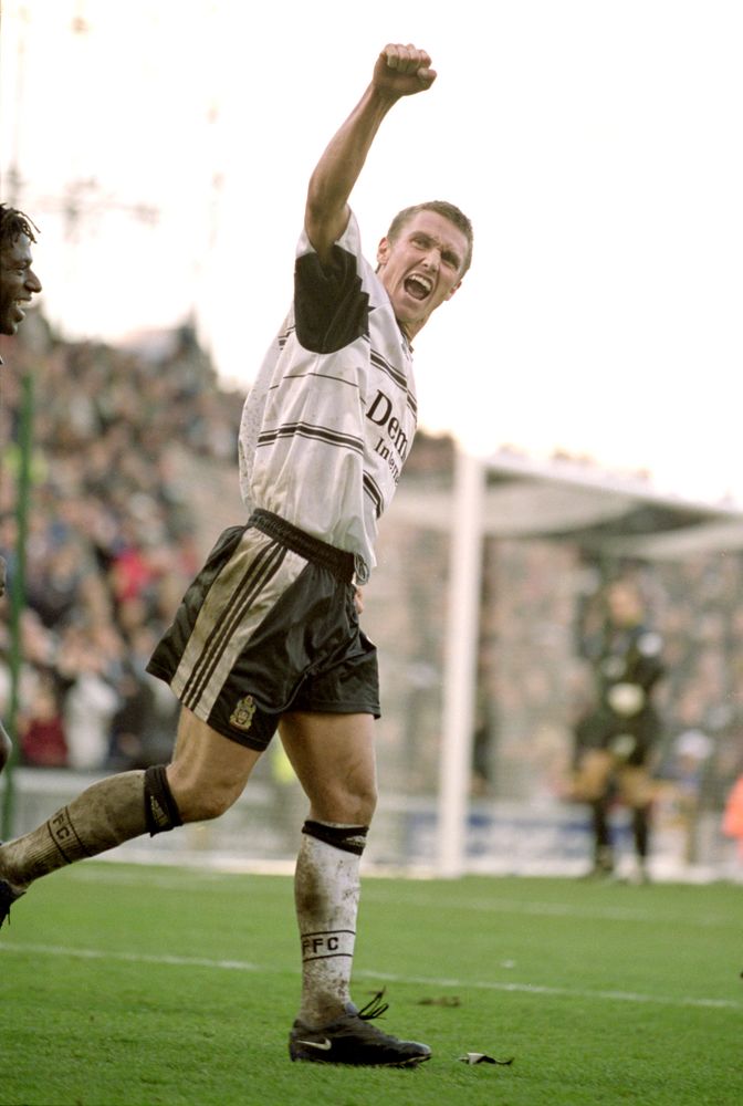 Lee Clark celebrates his goal against QPR Lee Clark celebrates his goal against QPR