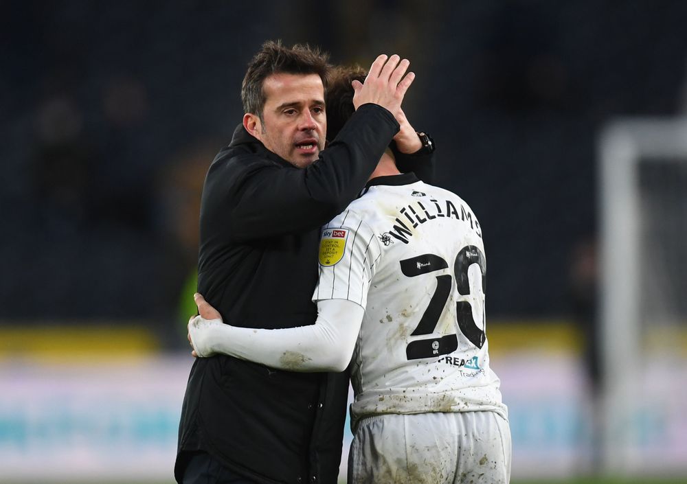 Marco Silva embraces Neco Williams at full-time against Hull City Marco Silva embraces Neco Williams at full-time against Hull City