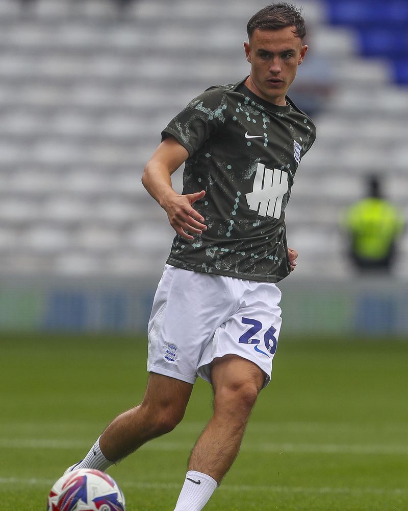 Luke Harris warms up ahead of Birmingham City's game against Wigan Athletic Luke Harris warms up ahead of Birmingham City's game against Wigan Athletic