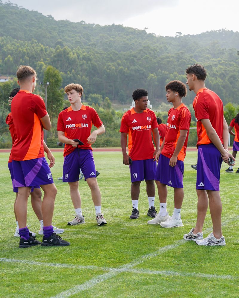 Fulham Under-18s inspect the pitch against of the FC Porto game