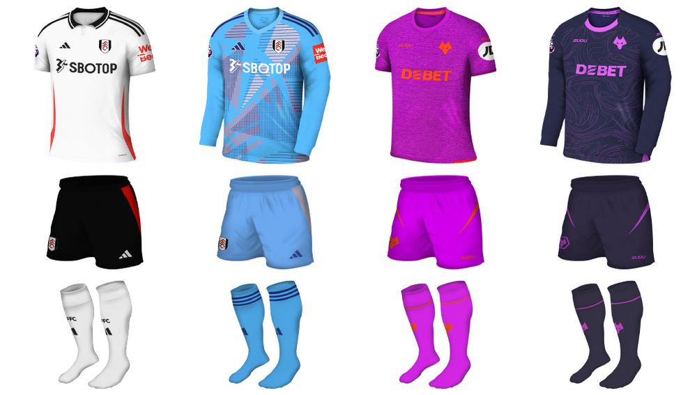 Fulham x Wolves kits Fulham x Wolves kits