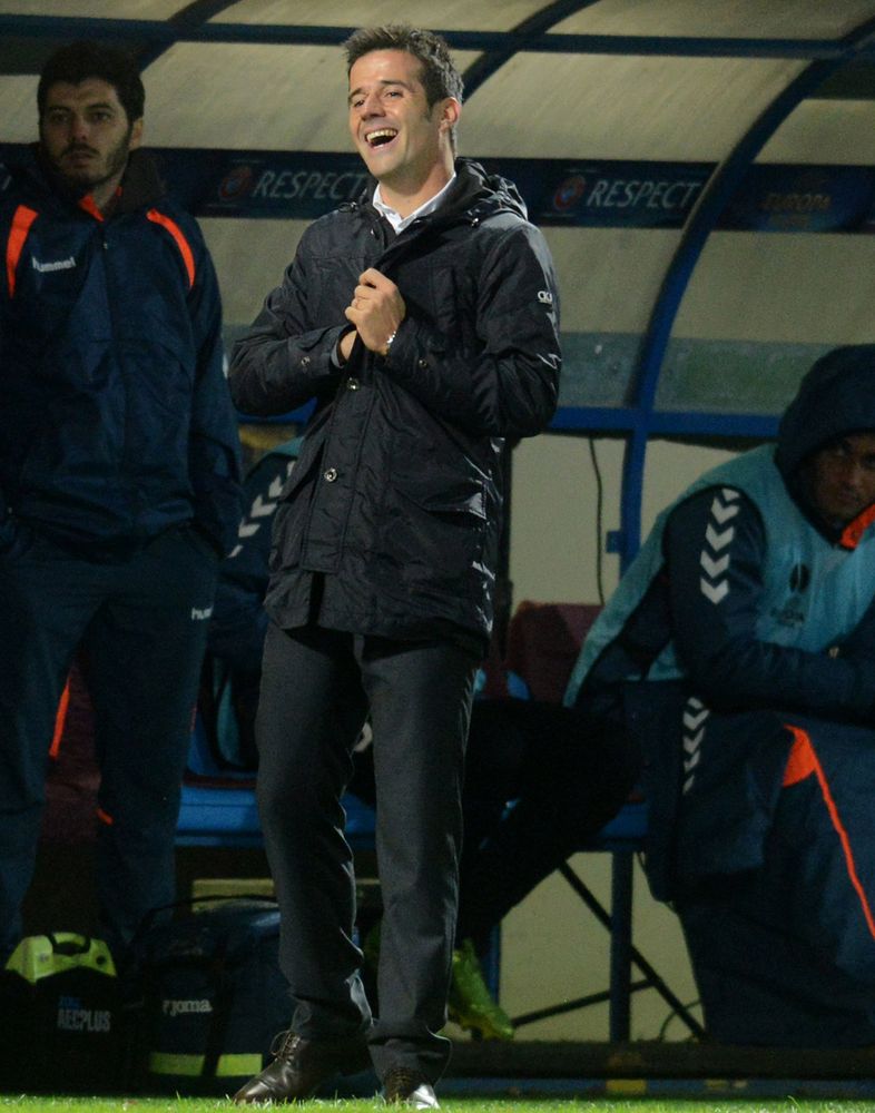 Marco Silva during Estoril's Europa League tie with Slovan Liberec Marco Silva during Estoril's Europa League tie with Slovan Liberec